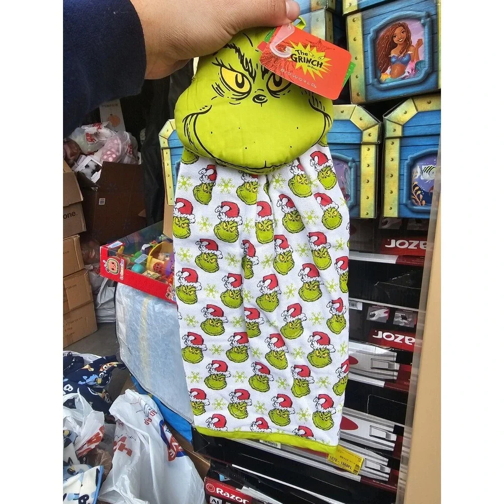 NEW GRINCH HANGING TEA‎ KITCHEN DISH TOWEL FREE SHIP